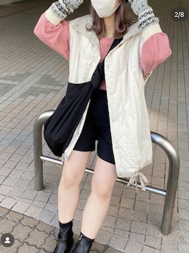 「Kastane（カスタネ）のアイテム（ダウンジャケット/コート）」を使った、りさこさん（レディース・160cm）の秋コーディネート