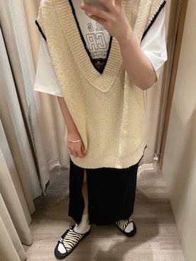 「SHAKA（シャカ）のアイテム」を使った、りさこさん（レディース・160cm）の春コーディネート