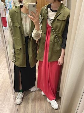 「お揃い」｜りさこさん（レディース・160cm）の春コーディネート