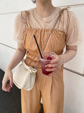 「Kastane」｜「アイテム（その他トップス）」を使った、りさこさん（レディース・160cm）の夏コーディネート