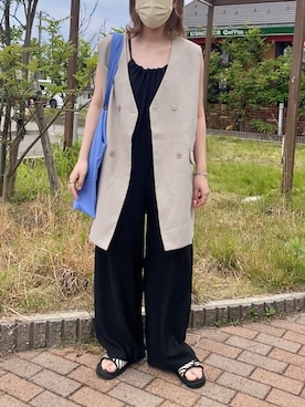 「SHAKA（シャカ）のアイテム」を使った、りさこさん（レディース・160cm）の春コーディネート