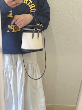 「ZARA（ザラ）のアイテム（ハンドバッグ、ホワイト系）」を使った、yumieさん（レディース・163cm）の秋コーディネート