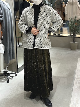 「Aresense（アーセンス）のアイテム（ノーカラージャケット）」を使った、ao_lemageさん（レディース・163cm）の秋コーディネート