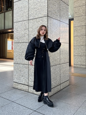 國岡朋実さん（レディース・156cm）の冬コーディネート