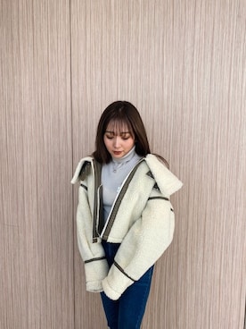 國岡朋実さん(レディース・156cm)の冬コーディネート