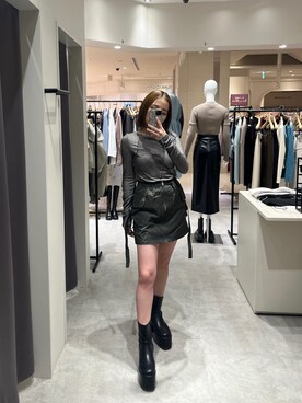 國岡朋実さん（レディース・156cm）の冬コーディネート