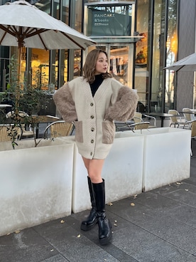 國岡朋実さん（レディース・156cm）の秋コーディネート