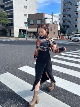 國岡朋実さん（レディース・156cm）の秋コーディネート