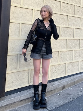 國岡朋実さん(レディース・156cm)の春コーディネート