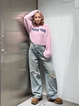 「MURUA（ムルーア）のアイテム」を使った、國岡朋実さん（レディース・156cm）の夏コーディネート