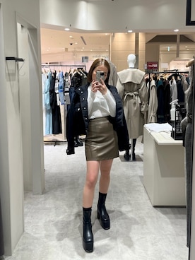 國岡朋実さん（レディース・156cm）の冬コーディネート