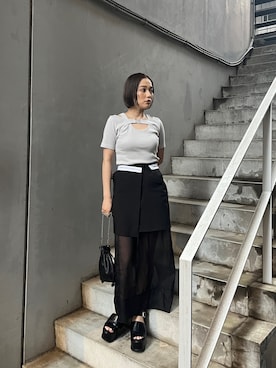 國岡朋実さん(レディース・156cm)の夏コーディネート