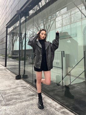 國岡朋実さん（レディース・156cm）の冬コーディネート