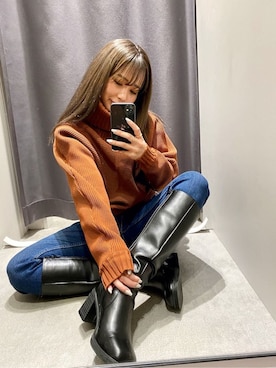 國岡朋実さん(レディース・156cm)の冬コーディネート