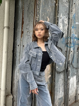 「MURUA（ムルーア）のアイテム」を使った、國岡朋実さん（レディース・156cm）の夏コーディネート