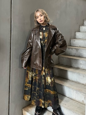 「MURUA（ムルーア）のアイテム」を使った、國岡朋実さん（レディース・156cm）の夏コーディネート