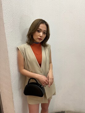 「MURUA（ムルーア）のアイテム（その他シューズ）」を使った、國岡朋実さん（レディース・156cm）の春コーディネート