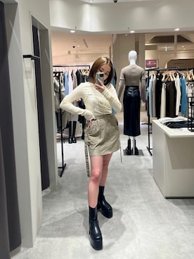 國岡朋実さん（レディース・156cm）の冬コーディネート