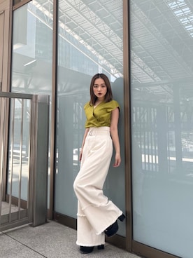 國岡朋実さん（レディース・156cm）の春コーディネート