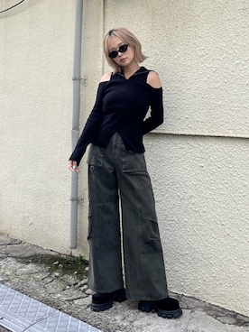 國岡朋実さん(レディース・156cm)の秋コーディネート