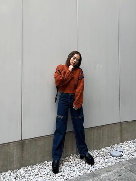 國岡朋実さん（レディース・156cm）の冬コーディネート