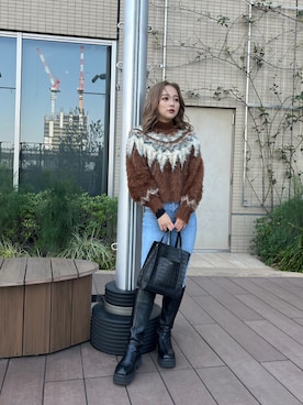 國岡朋実さん（レディース・156cm）の冬コーディネート