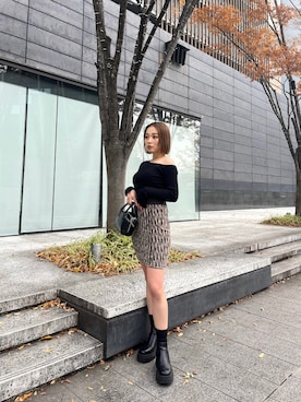 國岡朋実さん(レディース・156cm)の冬コーディネート