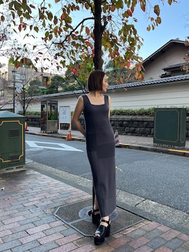 國岡朋実さん（レディース・156cm）の冬コーディネート