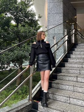 國岡朋実さん（レディース・156cm）の冬コーディネート