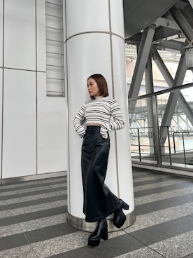 國岡朋実さん（レディース・156cm）の冬コーディネート