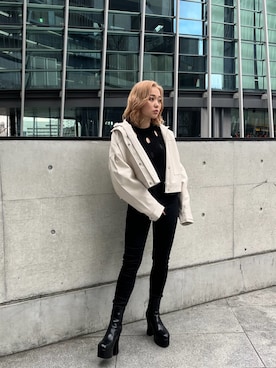 國岡朋実さん(レディース・156cm)の冬コーディネート