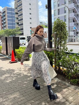 國岡朋実さん（レディース・156cm）の秋コーディネート