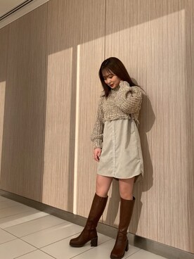 國岡朋実さん(レディース・156cm)の冬コーディネート