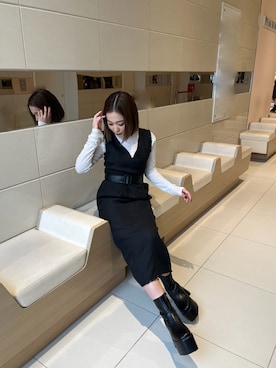 國岡朋実さん（レディース・156cm）の冬コーディネート