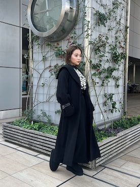 「MURUA（ムルーア）のアイテム（その他アウター）」を使った、國岡朋実さん（レディース・156cm）の秋コーディネート