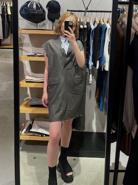 「MURUA（ムルーア）のアイテム（ワンピース/ドレス）」を使った、國岡朋実さん（レディース・156cm）の夏コーディネート