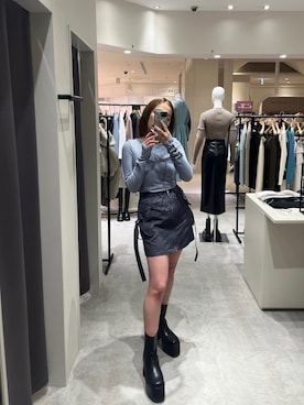 國岡朋実さん（レディース・156cm）の冬コーディネート