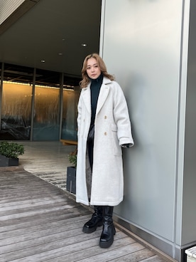 國岡朋実さん（レディース・156cm）の冬コーディネート