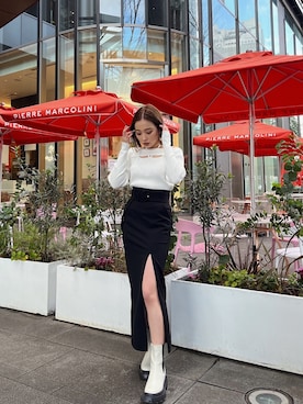 國岡朋実さん(レディース・156cm)の冬コーディネート