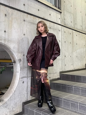 「MURUA（ムルーア）のアイテム」を使った、國岡朋実さん（レディース・156cm）の夏コーディネート