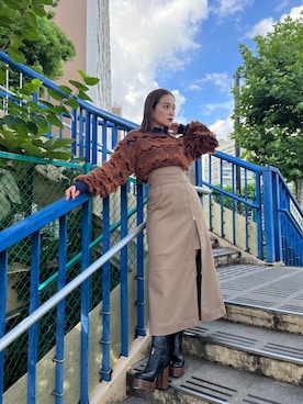 國岡朋実さん（レディース・156cm）の秋コーディネート