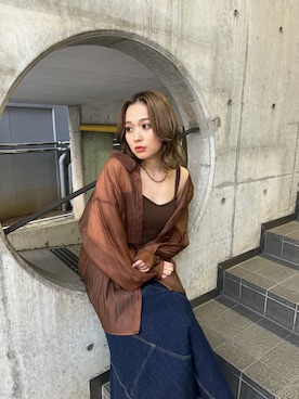 國岡朋実さん(レディース・156cm)の春コーディネート