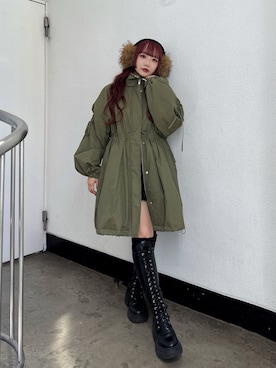 「アイテム（モッズコート）」を使った、MARIさん（レディース・153cm）の秋コーディネート