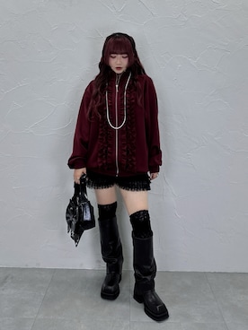 「アイテム（ジャージ）」を使った、MARIさん（レディース・153cm）の秋コーディネート