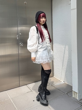 「アイテム（ニットキャップ/ビーニー）」を使った、MARIさん（レディース・153cm）の夏コーディネート