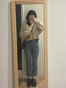 「PULL&BEAR（プルアンドベア）のアイテム（トップス）」を使った、jujamlylzさん（レディース・154cm）の冬コーディネート