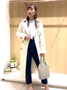 「Te chichi（テチチ）のアイテム（トレンチコート）」を使った、kloopさん（レディース・162cm）の春コーディネート