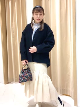 「秋」｜「アイテム（ノーカラーコート）」を使った、kloopさん（レディース・162cm）の秋コーディネート