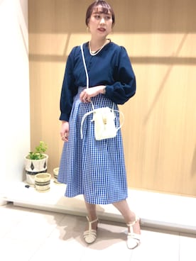 「ショルダーバック」｜「アイテム（その他）」を使った、kloopさん（レディース・162cm）の春コーディネート