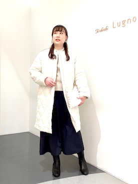 「タフタスカート」｜「アイテム（ジャケット/アウター）」を使った、kloopさん（レディース・162cm）の冬コーディネート